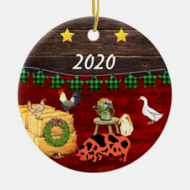 カントリークリスマスクネクネブタ セラミックオーナメント