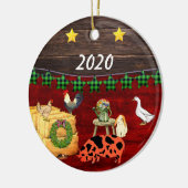 カントリークリスマスクネクネブタ セラミックオーナメント (左)