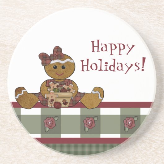 カントリークリスマスサンドストーンコースター コースター (正面)