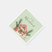 カントリークリスマスジンジャーブレッドハウス スタンダードカクテルナプキン (角)