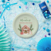 カントリークリスマスジンジャーブレッドハウス ペーパープレート (パーティー)