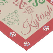 カントリークリスマススノーフレークの名前とオーナメント ショートテーブルランナー (コーナー)