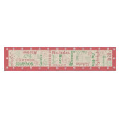 カントリークリスマススノーフレークの名前とオーナメント ショートテーブルランナー (横)