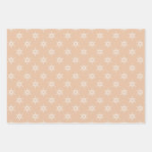 カントリークリスマスタン白かわいいスノーフレークのパターン ラッピングペーパーシート (正面)