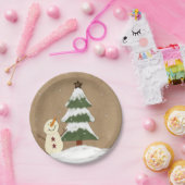 カントリークリスマスツリー紙プレート ペーパープレート (パーティー)