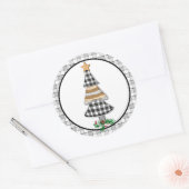 カントリークリスマスバッファロー素朴プクラシックライドRo ラウンドシール (封筒)