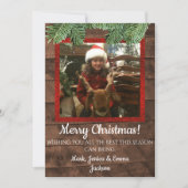 カントリークリスマスバーンウッド&パインフォトカード シーズンカード (正面)