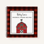 カントリークリスマスバーンファームハウススタイル追加の名前 ノートブック (正面)