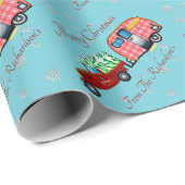 カントリークリスマスピックアップトラックアンドトレーラー ラッピングペーパー (ロールコーナー)