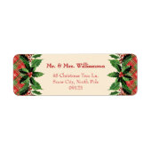 カントリークリスマスプレドとホリー | 赤いリターン ラベル (正面)