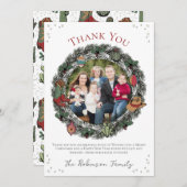 カントリークリスマスリースサンキューカード シーズンカード (正面/裏面)