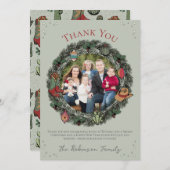 カントリークリスマスリースサンキューカード シーズンカード (正面/裏面)