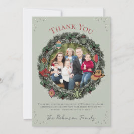 カントリークリスマスリースサンキューカード シーズンカード