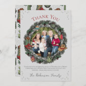 カントリークリスマスリースサンキューカード シーズンカード (正面/裏面)
