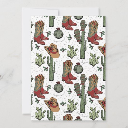 カントリークリスマスリース家族の写真 シーズンカード (裏面)