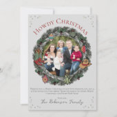 カントリークリスマスリース家族の写真 シーズンカード (正面)