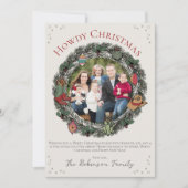 カントリークリスマスリース家族の写真 シーズンカード (正面)