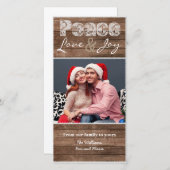 カントリークリスマスレ素朴スフラットフォトカード シーズンカード (正面/裏面)