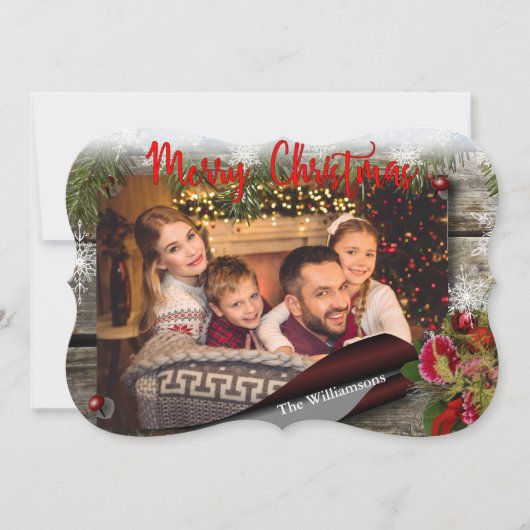 カントリークリスマス掲示板の写真カファンシーット 招待状 (正面)