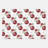 カントリークリスマス素朴ホリデーバッファロープレイド ラッピングペーパーシート (正面3)