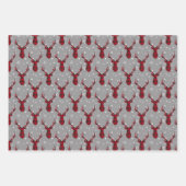 カントリークリスマス素朴ホリデーバッファロープレイドW ラッピングペーパーシート (正面2)