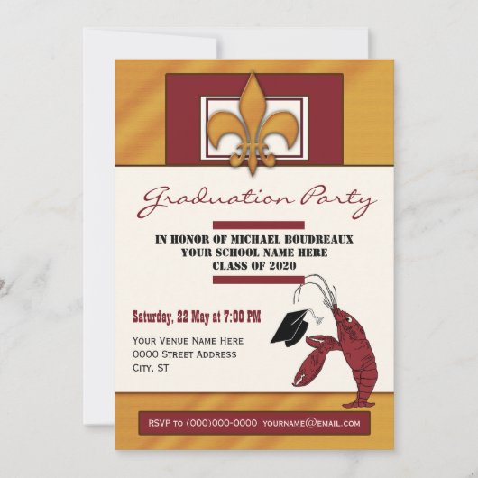 カントリークローフィッシュ卒業パーティー 招待状 (正面)