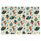 カントリークールウェスタンのカウボーイタイル ラージペーパーバッグ (正面)