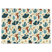 カントリークールウェスタンのカウボーイタイル ラージペーパーバッグ (裏面)