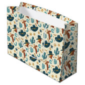 カントリークールウェスタンのカウボーイタイル ラージペーパーバッグ (裏面アングル)