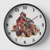 カントリークールバーントラクター 壁時計 (正面)