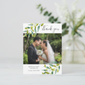 カントリーグリーンのウェディングフォト感謝カード ポストカード (スタンド正面)