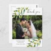 カントリーグリーンのウェディングフォト感謝カード ポストカード (正面/裏面)