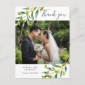 カントリーグリーンのウェディングフォト感謝カード ポストカード (正面)