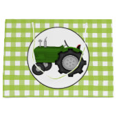 カントリーグリーンジンガムスタイルパーティートラクターバッグ ラージペーパーバッグ (正面)