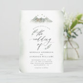 カントリーグリーン葉ウォーターカラー結婚&マウンテン 招待状 (スタンド正面)