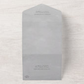 カントリーグレイ葉ウォーターカラー&マウンテン結婚ズ オールインワン招待状 (外側)