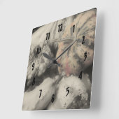 カントリーグーズイン白黒自然 スクエア壁時計 (傾斜)