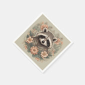 カントリーコアなアライグマのスロー枕 スタンダードカクテルナプキン (角)