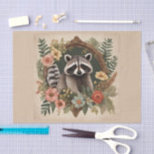 カントリーコアなアライグマのデコパージュ 薄葉紙 (クラフト)