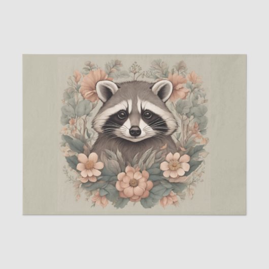 カントリーコアなアライグマのデコパージュ 薄葉紙 (正面)