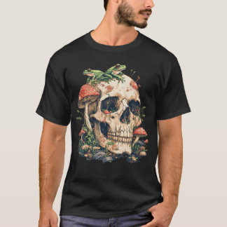 カントリーコアなカエル きのこ ドクロ Tシャツ