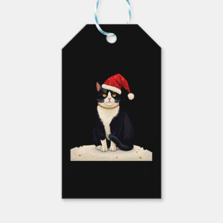 カントリーコアなタキシード猫のクリスマスグッズ サンタクロース ギフトタグ