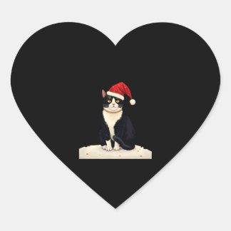 カントリーコアなタキシード猫のクリスマスグッズ サンタクロース ハートシール