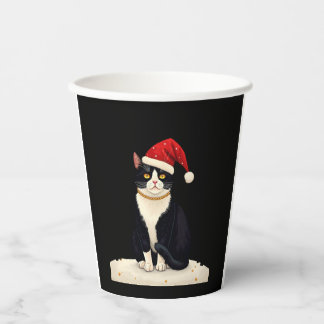 カントリーコアなタキシード猫のクリスマスグッズ サンタクロース 紙コップ
