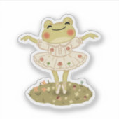 カントリーコア バレエ カエル きのこ アート シール (正面)
