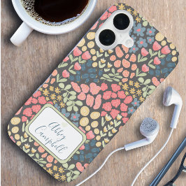 カントリーコア フラワー柄スマホケース - オーダーメイドギフト iPhone 16ケース