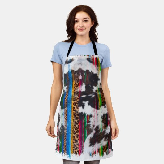 カントリーコウィドサンタフェストライプーズ エプロン (着用した状態)