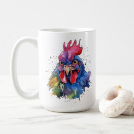 カントリーコック ニワトリ 水彩スタイル コーヒーマグカップ