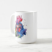 カントリーコック ニワトリ 水彩スタイル コーヒーマグカップ (正面左)