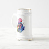 カントリーコック ニワトリ 水彩スタイル ビールジョッキ (正面左)